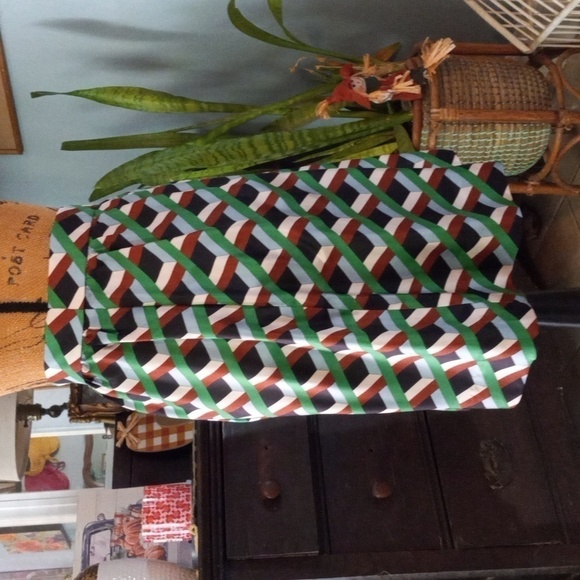 J. Crew Ratti Retro Silk Geometric Skirt in Simpatico Diamond Lattice NWT - Picture 6 of 16